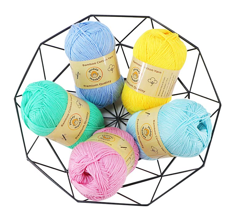 Yonkey Monkey 10-Pack of Yonkey Monkey 500 Grams Yarn - 70% Rayon derived from Bamboo, 30% Cotton - Imported - Cyan 9062 - Image 4
